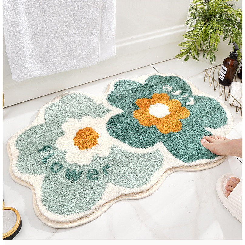 🔥COD🔥พรมปูพื้น 40X60cm ดูดซับน้ำ มีแผ่นกันลื่น พรมนิ่ม พรมห้องนอน พรมห้องน้ำ พรมซับน้ำได้ดี - รูปที่ 2