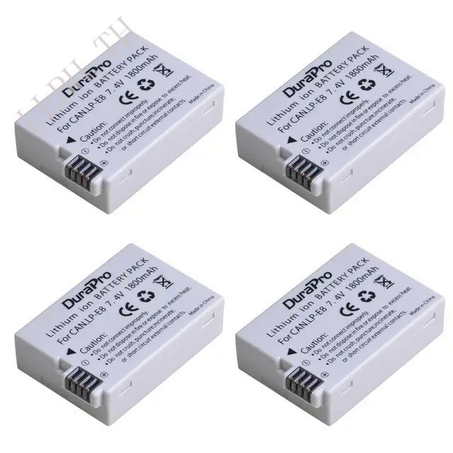 DuraPro LP-E8 Bateria 1800mAh LPE8 Battery +Charger for Canon EOS 550D 600D 650D 700D Kiss X4 X5 X6i