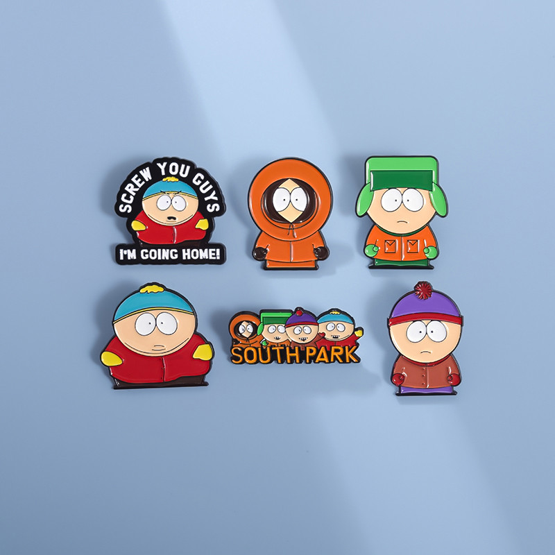 เข็มกลัดโลหะ South Park แบบการ์ตูน พร้อมใช้งาน เป็นของขวัญสำหรับเพื่อนและแฟนคลับ