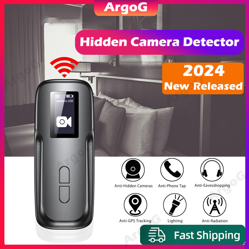 Argog เครื่องสแกนตรวจจับสัญญาณ RF แบบพกพา พร้อมหน้าจอ HD ปรับความไวได้ สําหรับบ้าน ออฟฟิศ ท่องเที่ยว โรงแรม