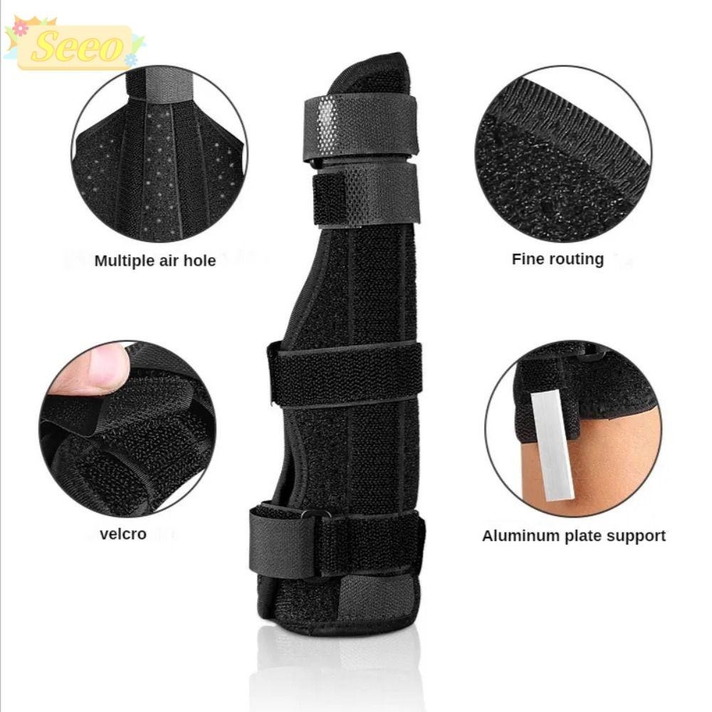 Seeo Metacarpal Splint Brace, Protector Immediate Relie Finger Brace, Fracture Splint Support Fixed Adjustable Splint Left/Right Hand