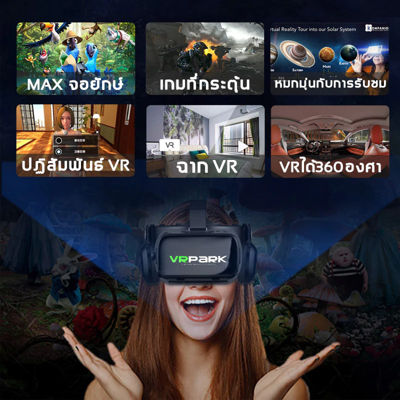 แว่นตา VR 3D แว่นตาเสมือนจริง VRPARK J20 สำหรับ iOS Android เกมสมาร์ทโฟน thumbnail 4
