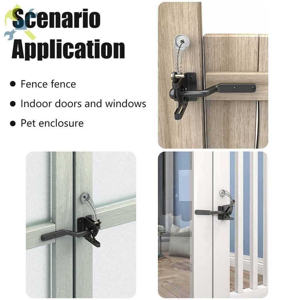 Self-locking Gate Latch เหล็กคาร์บอนโพสต์ติดตั้งรั้วประตู รูปที่ 5
