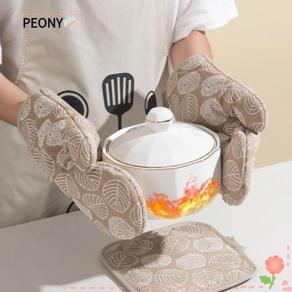 Peonypavilion ถุงมือไมโครเวฟ , ถุงมือเตาอบป ้ องกันน ้ ําร ้ อนลวกแบบหนา , เครื ่ องมือครัวทนความร ้ อนแบบพกพา