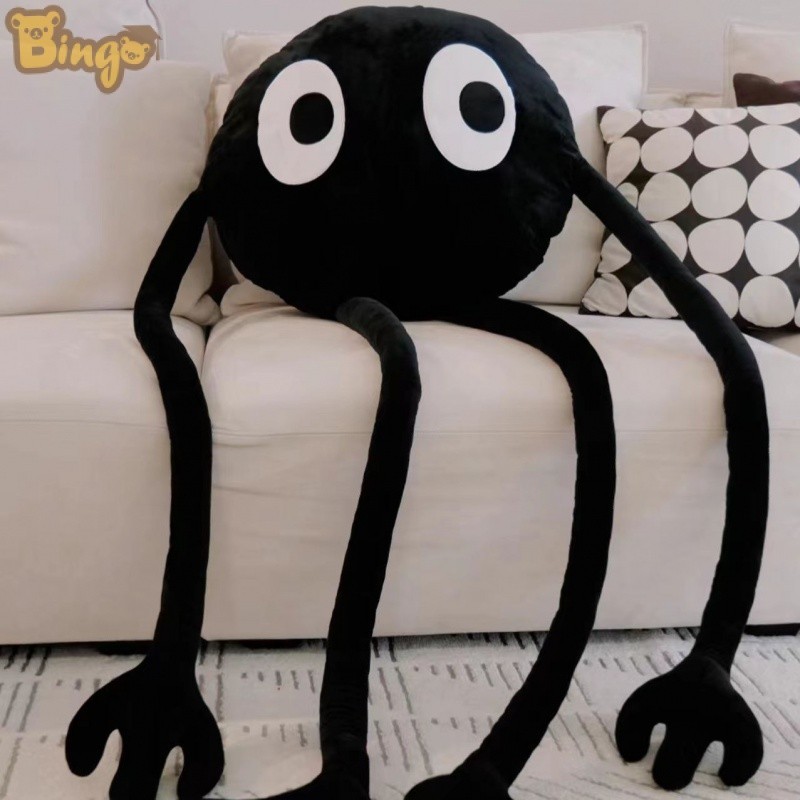 【Bingo】สีดำเท้ายาวถ่านหินบอลตุ๊กตาของเล่นยัดไส้ น่ารักและอ่อนนุ่ม ตุ๊กตาตลกขนาดใหญ่พิเศษ ของขวัญสร้างสรรค์ (0342)
