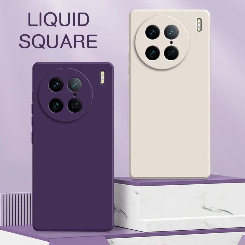 ซิลิโคนเหลว TPU นุ่ม กันกระแทก สําหรับ Vivo X100 X100 Pro X90 X90 Pro X90 Pro Plus X90S โทรศัพท์ ปกหลัง