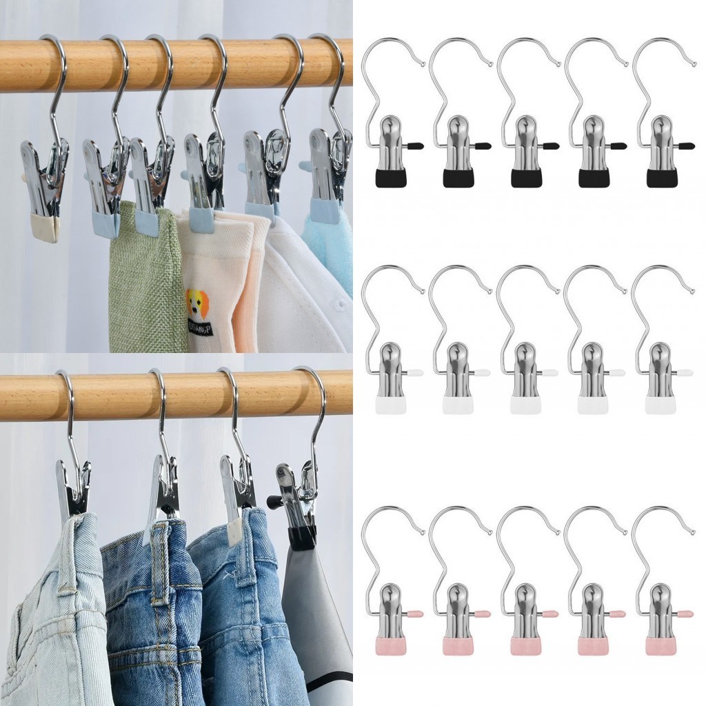 5 ชิ ้ น clothespin อเนกประสงค ์ สแตนเลส clothespin กางเกงตะขอ clothespin