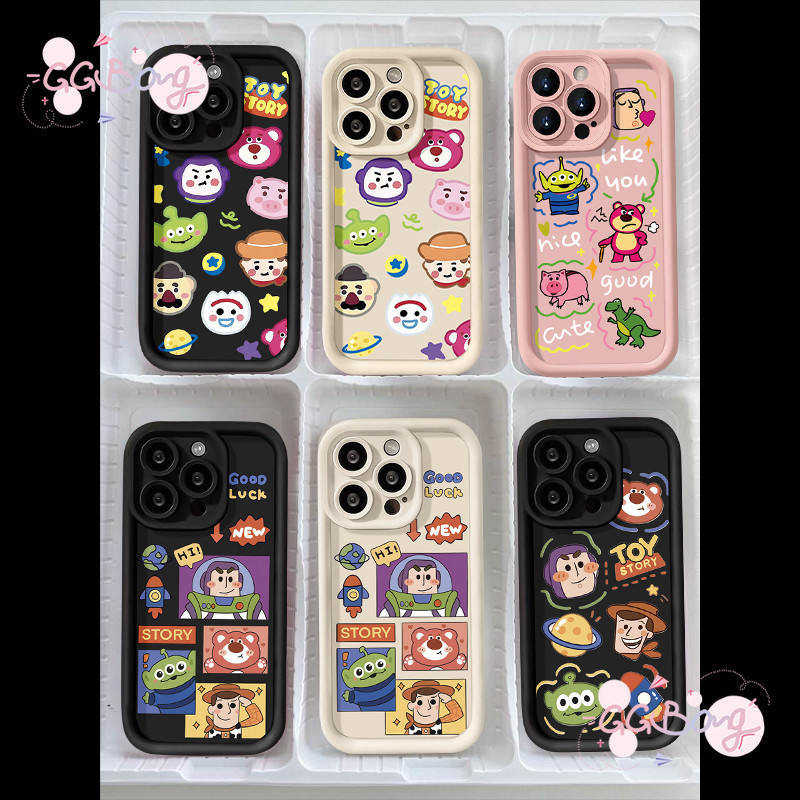 ทอยสตอรี่ เอเลี่ยน สตรอว์เบอร์รี่ หมี ล็อตโซ ไดโนเสาร์ IPhone 11 15 13 14 12 Pro Max 7Plus X XR 6 8 7 6s Plus XS Max