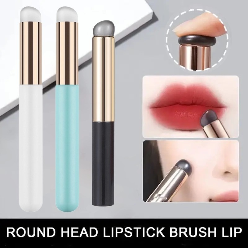 Multi-use Mini Silicone Lip Brush Smooth Reinforcement Soft ลิปสติกคอนซีลเลอร ์ Halo Dye แปรงแต ่ งหน ้ า