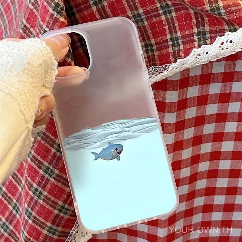 Creative Shark Haunted เหมาะสําหรับ iPhone15/14promax Frosted เคสโทรศัพท ์ 11 Apple 13/12xr Soft 11 L4IK