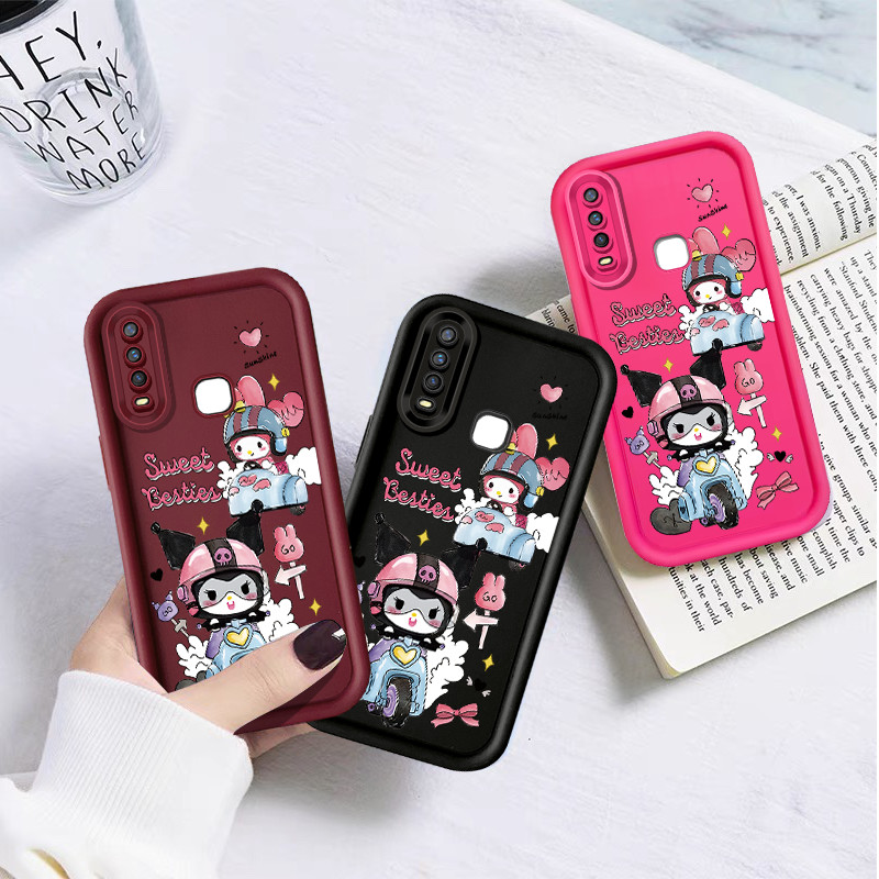 ปลอกสําหรับvivo Y01 Y01A Y03 Y22 Y27 Y28 Y35 Y36 Y31 Y51 Y52 Y66 Y67 Y71 Y72 Y75S Y76 Y76S Y78 Y81i Y83 Y85 V9 ซิลิโคนกันกระแทกกรณีการ์ตูนKuromiเคสโทรศัพท์