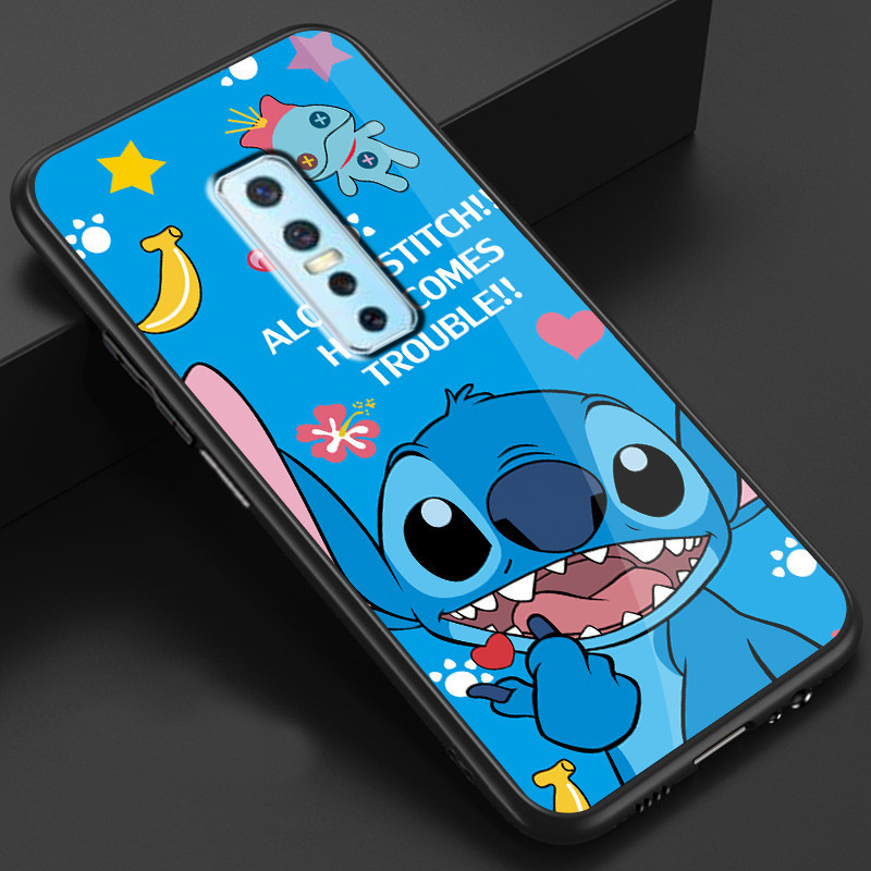 ปลอกแก ้ ว Vivo V17 pro 1910 เคสกระจกนิรภัย ปกหลังแข ็ ง ขอบซิลิคอนอ ่ อน