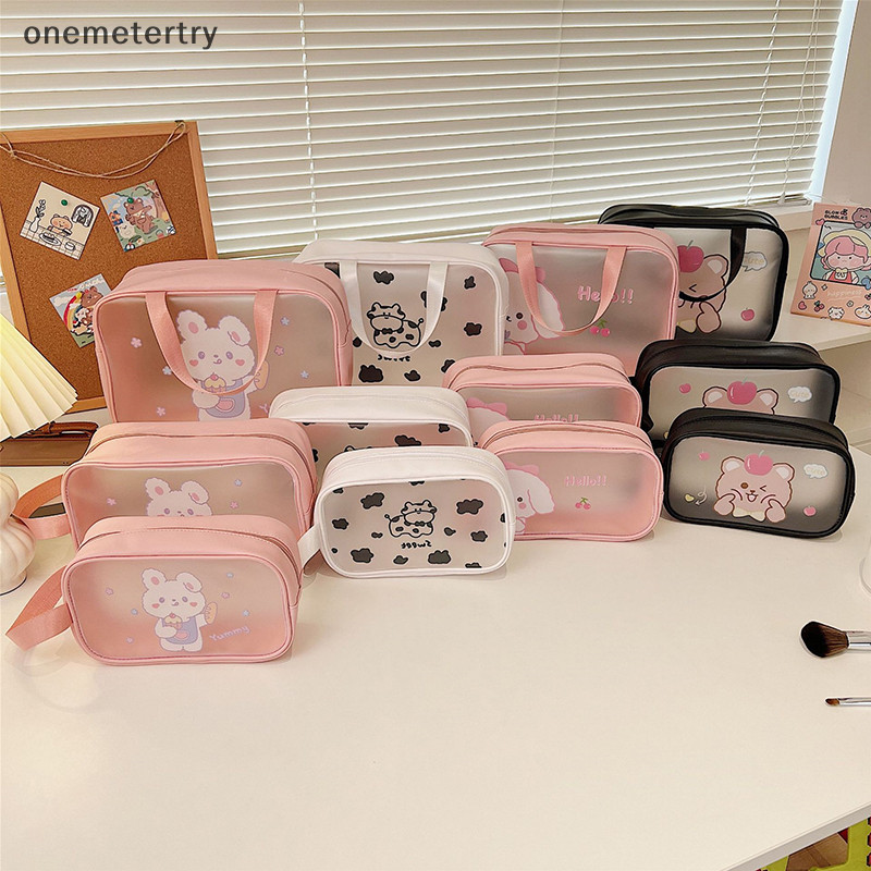 Onem โปร่งใสที่จําเป็นกระเป๋าเครื่องสําอางโปร่งใส Travel Organizer แฟชั่นขนาดเล็กขนาดกลางขนาดใหญ่กระเป๋าแต่งหน้ากระเป๋า n