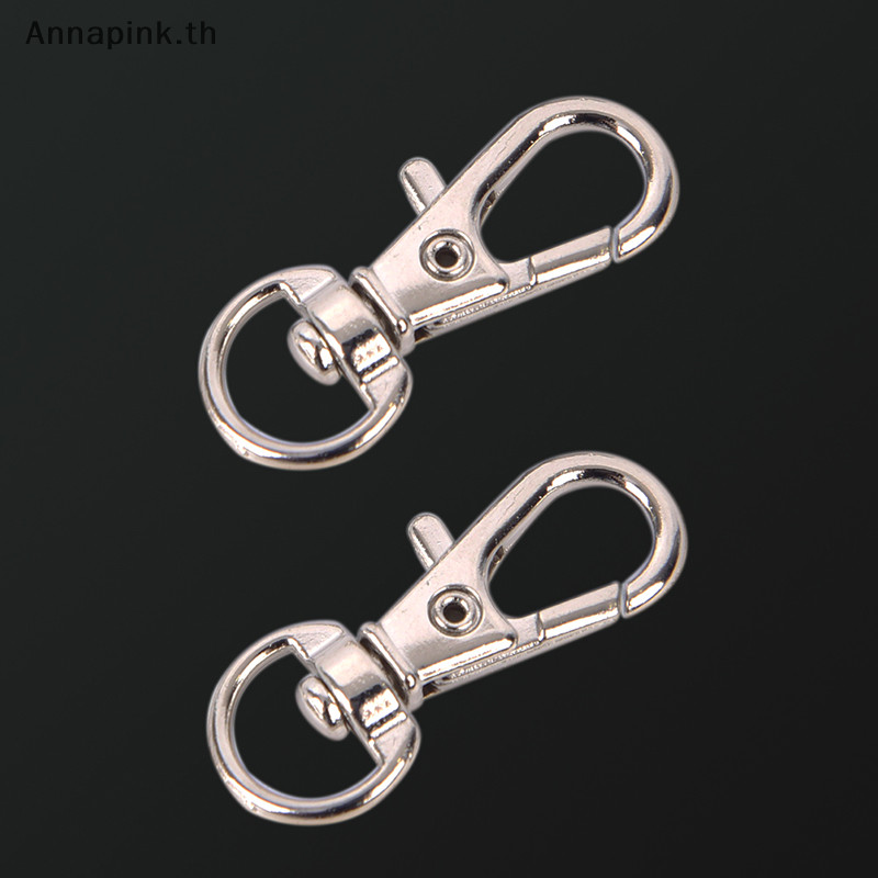 Annapink.th 10 ชิ้นพวงกุญแจอลูมิเนียมขนาดเล็กทํา Snap ฤดูใบไม้ผลิคลิปตะขอคาราบิเนอร์หัวเข็มขัด EN