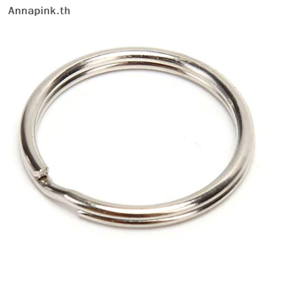 Annapink.th 100 ชิ้น/ล็อตพวงกุญแจ DIY โลหะผู้ถือกุญแจแยกแหวน Hoop ห่วงโลหะพวงกุญแจ EN