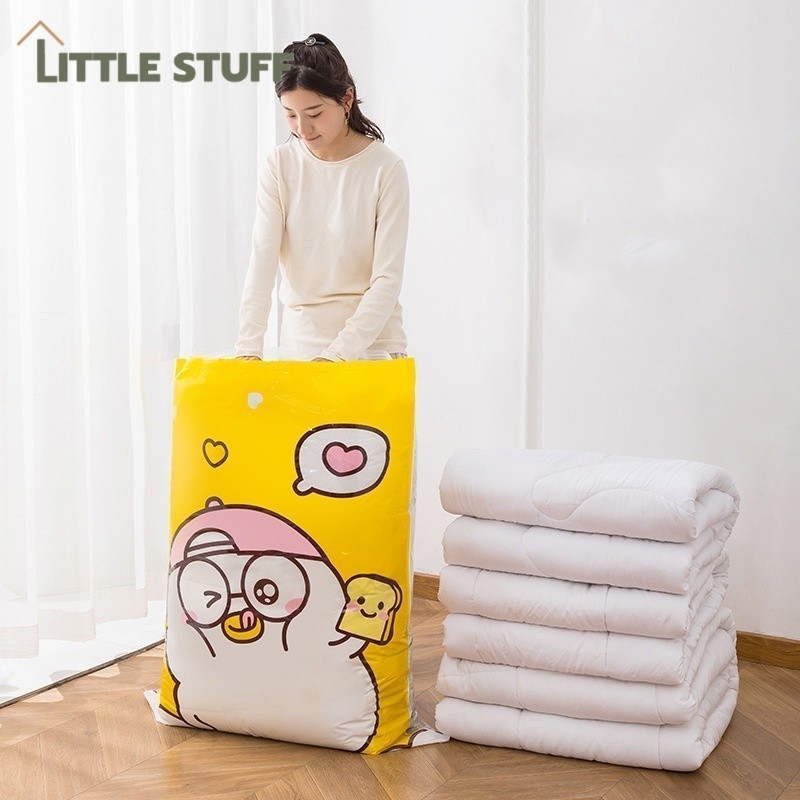 ถุงสูญญากาศ Vacuum bag กระเป๋าเก็บเสื้อผ้าประหยัดพื้นที่ ถุงเก็บผ้านวม 4 ไซส์ สามารถใช้ซ้ำได้