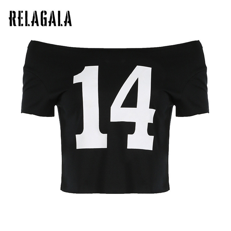 RelaGala Womens New Fashion Street Hipster อเนกประสงค์ Casual พิมพ์เสื้อยืด