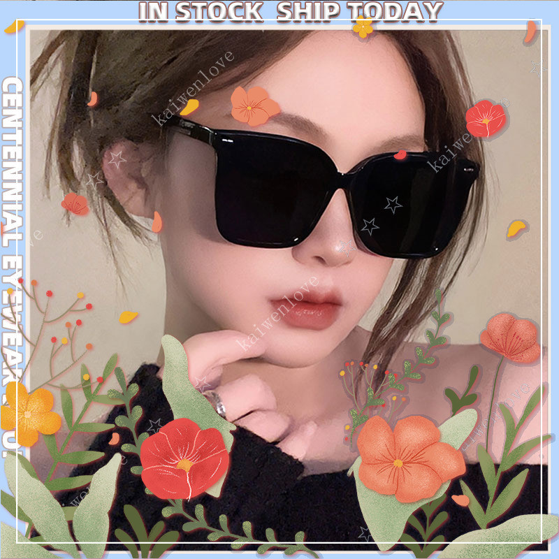 แว่นตากันแดดขนาดใหญ่สีดําสําหรับผู้หญิงผู้ชาย Chic Uv400 ป้องกันแว่นตาขับรถ AZ1