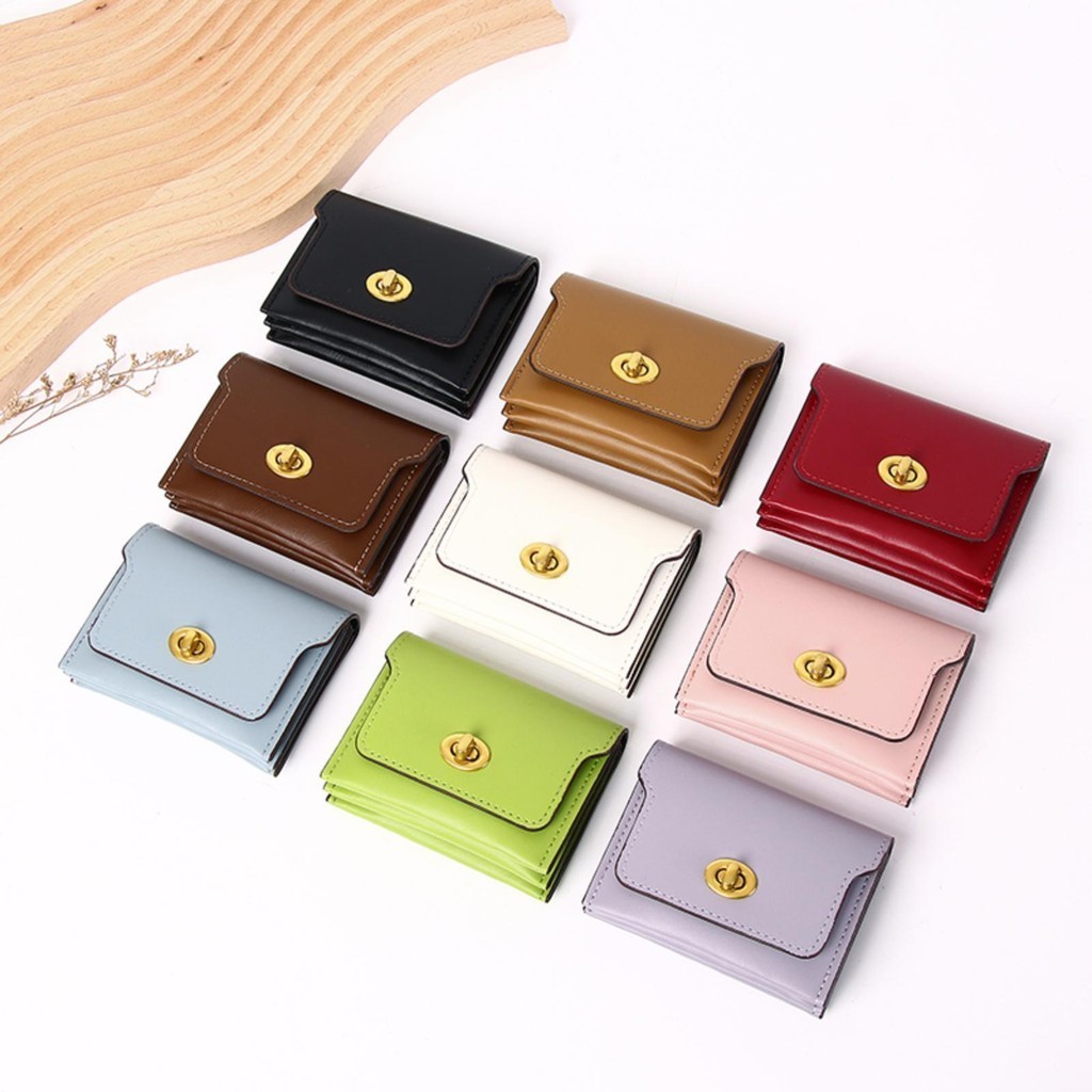 【พร้อมส่ง】Miss Bag Fashion กระเป๋าสตางค์ หนัง Puใบสั้น  แบบพกพาสําหรับผู้หญิง