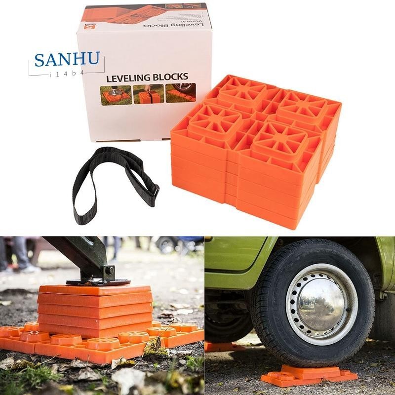 【sanhui14b4 】5 Pack Heavy Duty Leveling Blocks, RV Wheel Stopper Car Tyre Anti-Slip Block for Traile
