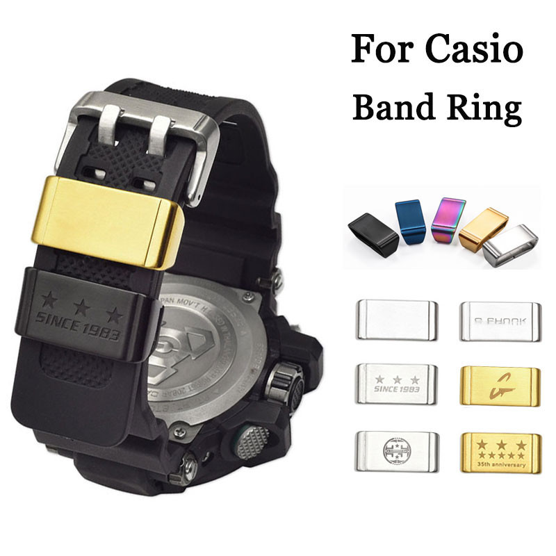สายนาฬิกาแหวนสแตนเลส Locker Loop สําหรับ Casio G-shock DW5600 GWM5610 GA110 GG1000 18 มม.20 มม.22 มม.24 มม.นาฬิกา Keeper Loop ผู้ถือแหวน Watchband Fastener Fixing แหวน