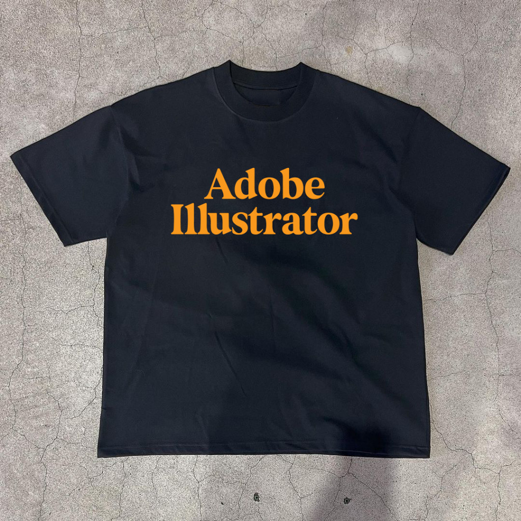 Adobe photoshop/Illustrator เสื้อยืดสีดํา/ขาว unisex สําหรับผู้ชายและผู้หญิง 250gsm