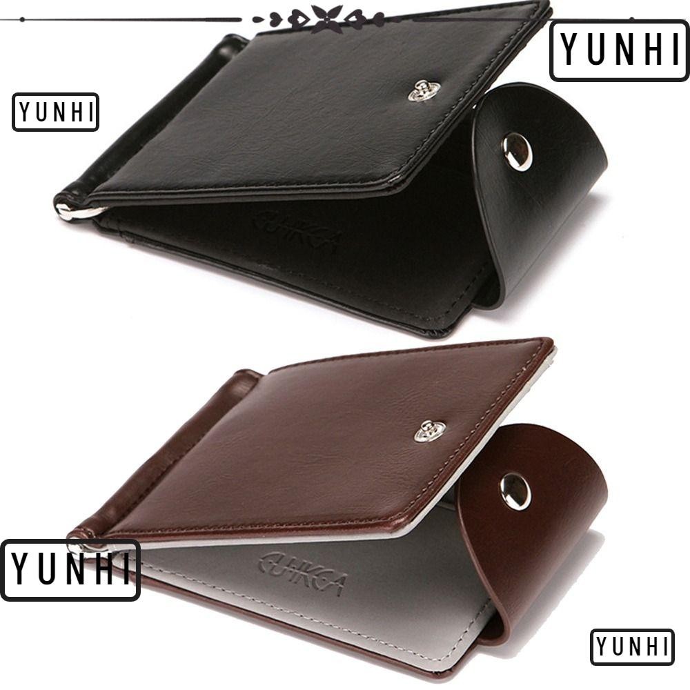 Yunhi Men Wallet บัตรเครดิต Slim Wallets กระเป๋าคลัทช์ Bifold Money Clip