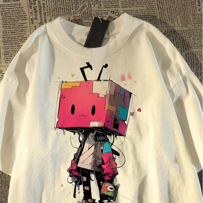 HY จัดส่งตลอด 24 ชั่วโมง oversize สไตล์เกาหลี เสื้อยืดโอเวอร์ไซส์แขนสั้นคู่รัก ใส่ได้ทั้งชายและหญิง ผ้าฝ้ายแท้ T-Shirt