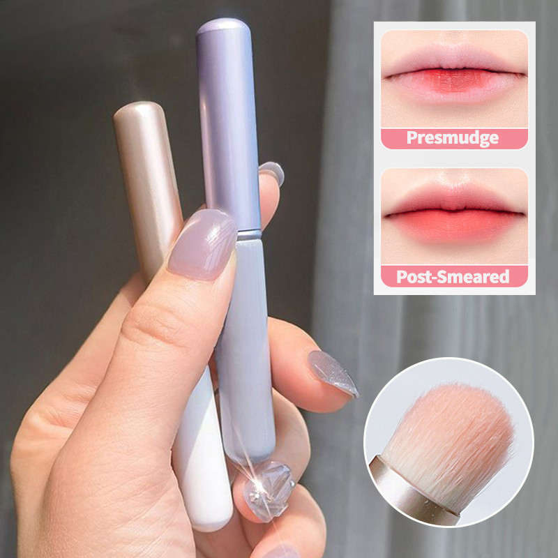 Ins Candy Color Lip Brush Simple Lip Brush with Lid Makeup Tools Women Girl Beauty Supplies