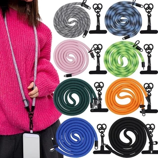 120 ซม. โทรศัพท์มือถือสากล กระเป๋าสะพายข้าง เชือกเส้นเล็ก / สายคล้องคอที่ถอดออกได้ปรับได้จับมือ / เชือกนิรภัยโทรศัพท์มือถือสายรัดไหล่