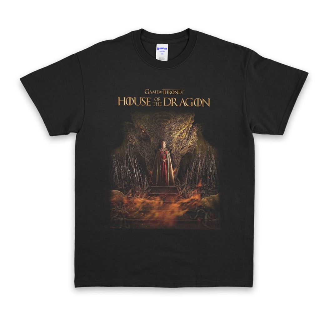 ย้อนยุคเสื้อยืด พิมพ์ลาย Game of Thrones House of The Dragons สําหรับผู้ชาย ส่งฟรี S-5XL