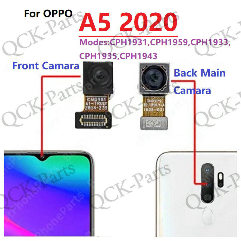 กล้องหลักด้านหลังสําหรับ OPPO A5 2020 กล้องหน้า Frontal Selfie โมดูลกล้องขนาดเล็กเปลี่ยนอะไหล่ซ่อม
