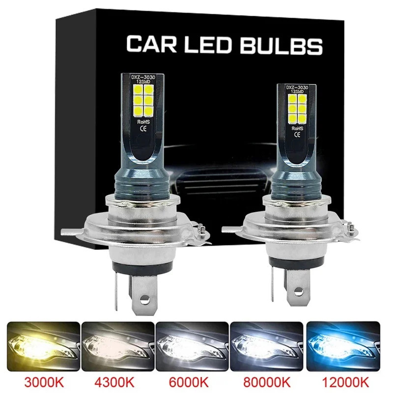 2 ชิ้น H4 H7 ไฟหน้า LED H11 H8 H9 H10 H1 H3 รถหมอกหลอดไฟ 9005 9006 อัตโนมัติขับรถวิ่งโคมไฟ 12000LM 80 วัตต์ 12 โวลต์