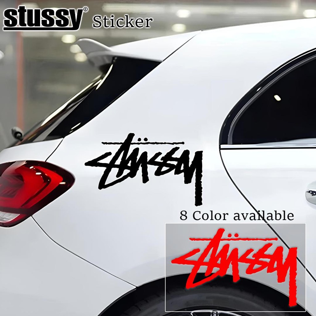 STUSSY สําหรับ ดื้อรั้น สติกเกอร์สะท้อนแสงรถรอยขีดข่วนปกอัตโนมัติหน้าต่างประตูการปรับเปลี่ยนสติกเกอร์รถจักรยานยนต์ร่างกายอุปกรณ์ตกแต่ง ง เอแคลส์ – โปรปัง