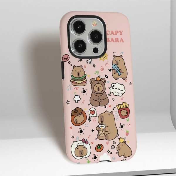 เคส oppo a31 เคส oppo a3 pro 5g เคส oppo a3s  ทุกวันน่ารัก Capybara เหมาะสําหรับ Apple 15promax Crea