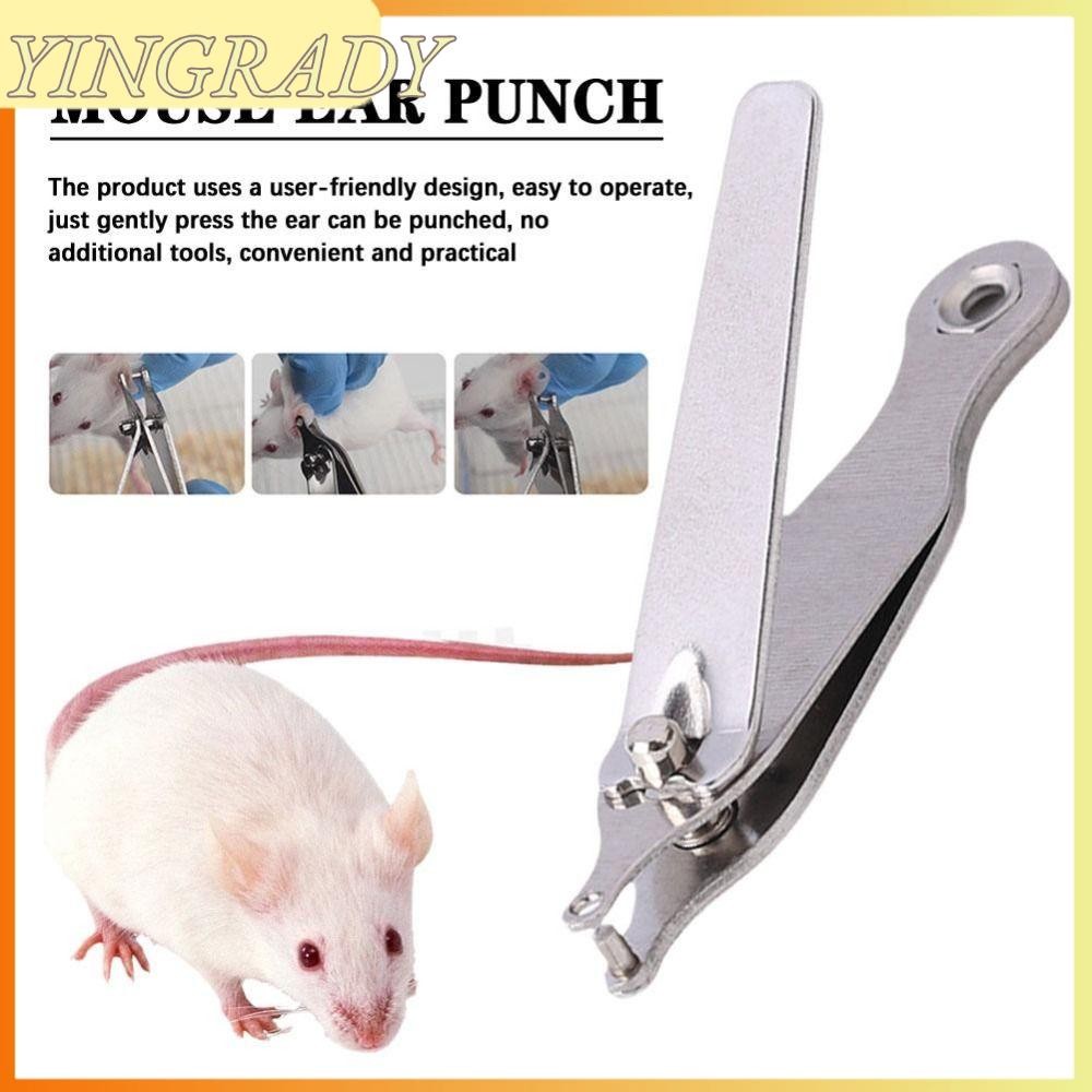 Yingrady Mouse Ear Punch, Silver Stainless steel Animal Torial Ear Punch, Safe Ear Tag