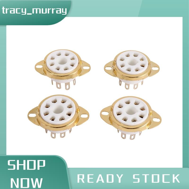 tracy_murray 4pc 8 Pin เซรามิคซ็อกเก็ตหลอดสูญญากาศด้านบน Octal ค่าสําหรับ KT88 EL34 6V6 6650 274B