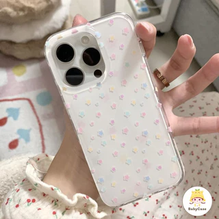 เคสไอโฟน15 11 สำหรับ iPhone 13 11 15 14 12 Pro Max 8Plus 7Plus XR 8 7 14 15 Plus XS X Max SE 2020 ปกอ่อนดาวสดสีสันสดใส