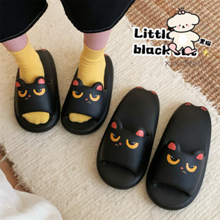 Xixtiao รองเท้าแตะแมวดําตัวน้อยฤดูร้อนคู่บ้านรองเท้าแตะอาบน้…