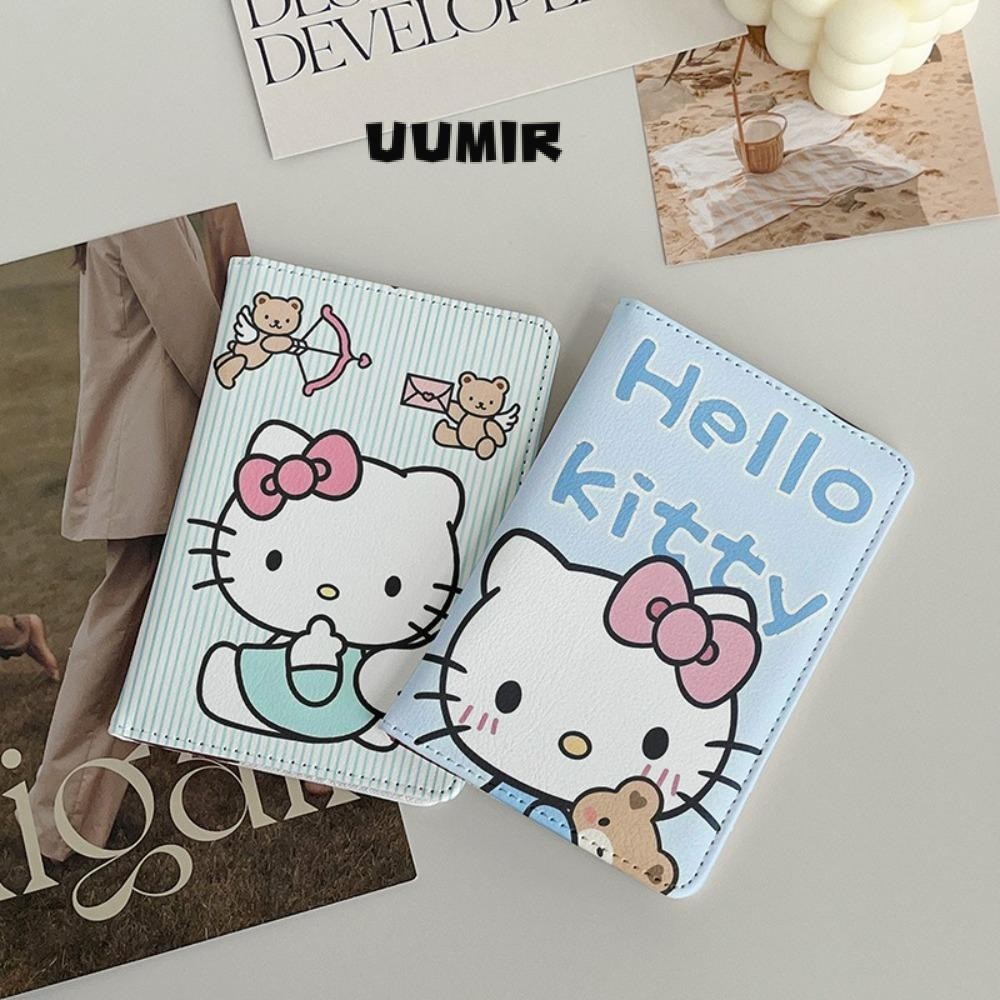 Uumir ปกหนังสือเดินทาง, Hello Kitty PU หนังหนังสือเดินทาง,น่ารัก Multi-function สี่เหลี่ยมผืนผ้ากันน้ําผู้ถือหนังสือเดินทางอุปกรณ์เสริมการเดินทาง