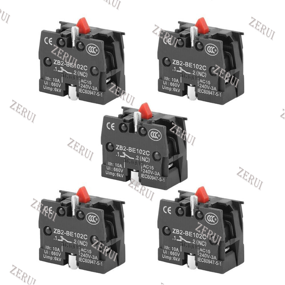 Zr สําหรับ 5 ชิ้นปุ่มกดสวิตช์สัมผัสบล็อก ZB2-BE102 ZB2-BE102C สําหรับ Schneider