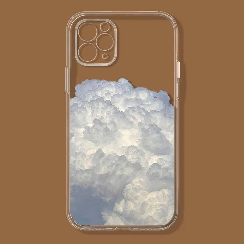 ขนม * เคส❤️เมฆสีขาวเรียบง่ายที่สวยงามเหมาะสําหรับเคสโทรศัพท์ iPhone14/12/11pro คู่ Apple XSmax/11/XR