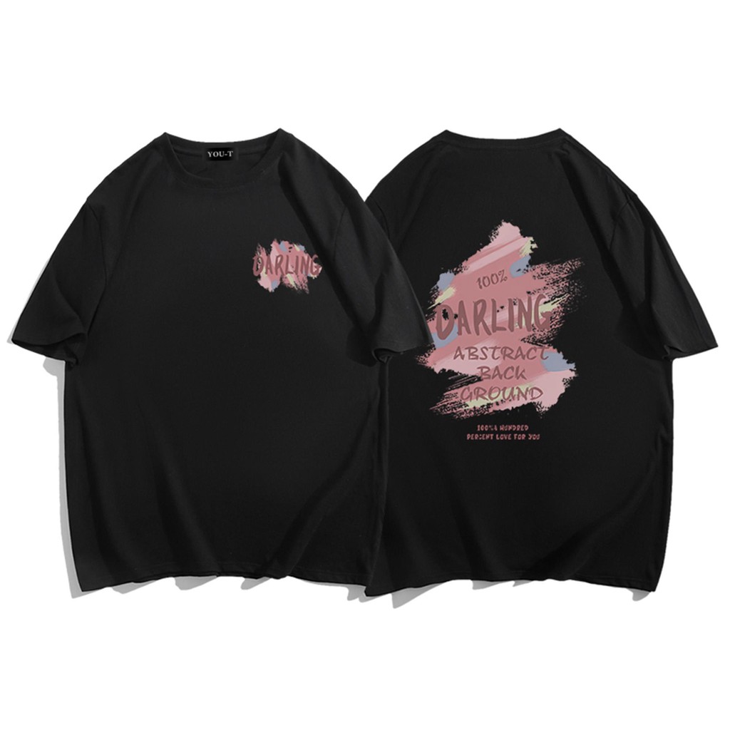 UT shop เสื้อยืด Oversize"DARLING" XiaoXin Rich" t shirt cotton100% เสื้อคู่รัก เสื้อยืดแขนสั้น เสื้