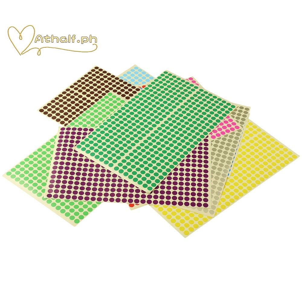 ATHALF Dot Stickers, ฉลากจุดหลากสี 1/4", ตกแต่งวงกลมเล็ก Self-กาว Office