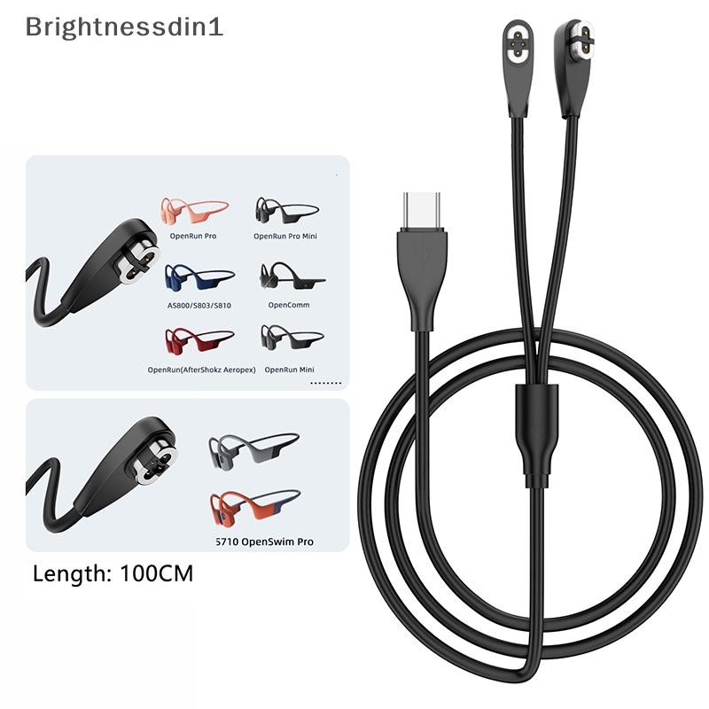 [Brightnessdin1] 2 In 1 หูฟัง USB Type-C สําหรับ Shokz AS800/S810/S710 OpenSwim Pro Bone Conduction 