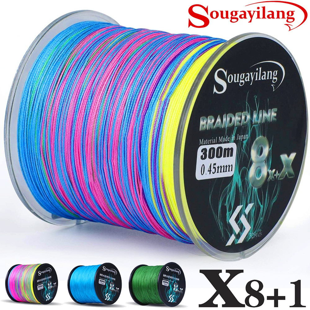 สายตกปลา PE 9 เส้น Sougayilang ทนทานต่อการขัดถู สายตกปลา สายลีดเดอร์