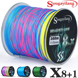 สายตกปลา PE 9 เส้น Sougayilang ทนทานต่อการขัดถู สายตกปลา สายลีดเดอร์