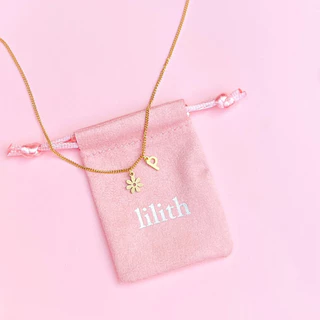 Lilith - Tiny Alphabet w/ flower charm (gold)