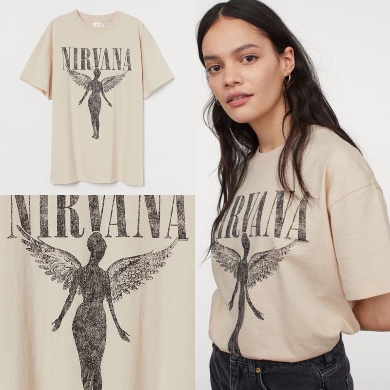 H&m nirvana acdc pink floyid metallica band T-shirt vintage metallica branded jastip [S-5XL] เสื้อยื