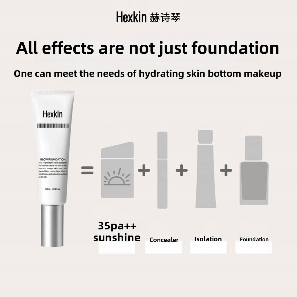 in stockHEXKIN Liquid Foundation Luminous Liquid Foundation ครีมกันแดดไวท์เทนนิ่ง Anti-Wrinkle No-Fa